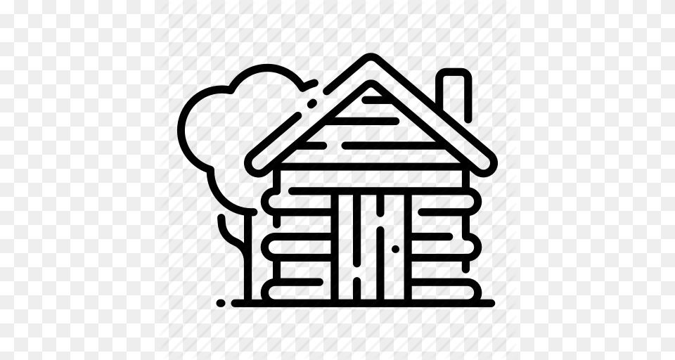 Cabin Home House Rustic Tree Wood Wooden Icon, Architecture, Building, Rural, Countryside Free Png Download