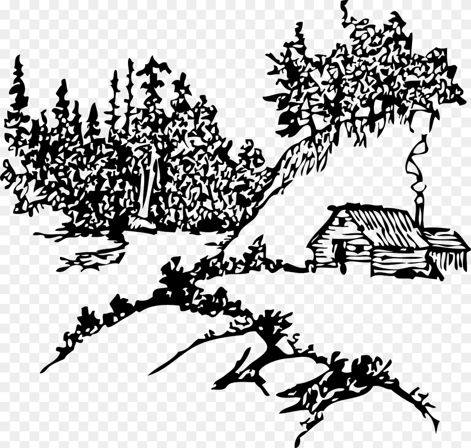 Cabin In The Woods, Gray Png Image
