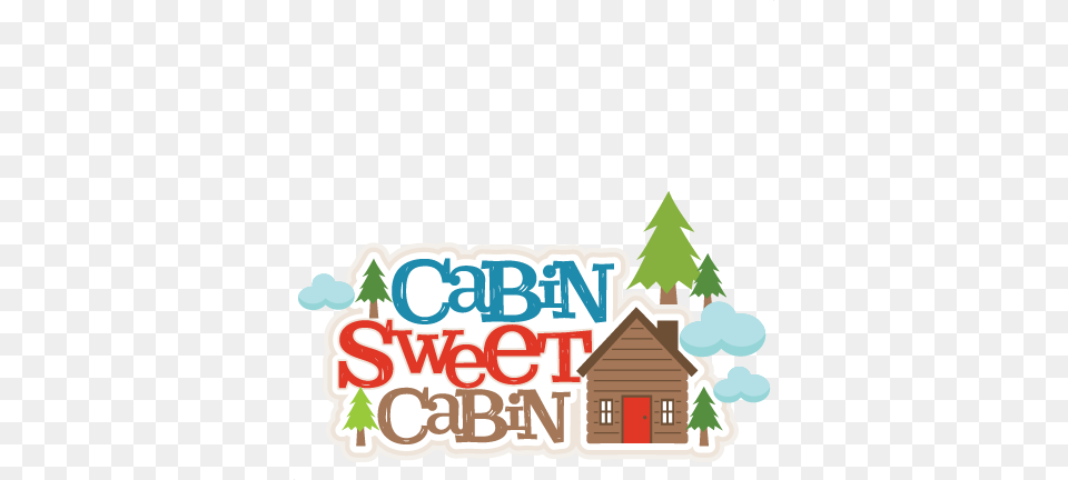 Cabin Sweet Cabin Title Scrapbook Cute Clipart, Neighborhood, Tree, Plant, Architecture Free Transparent Png
