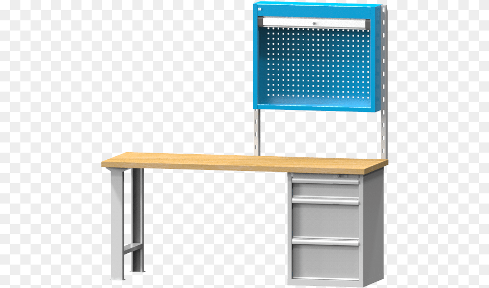 Cabinet With Roller Shutter Between Columns Computer Desk, Furniture, Table, Electronics, Shelf Free Png