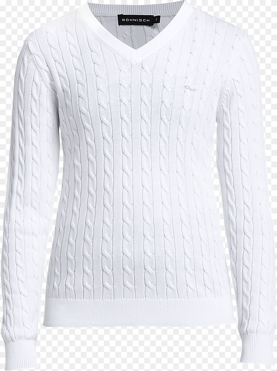 Cable Pullover White Sweater Free Png Download