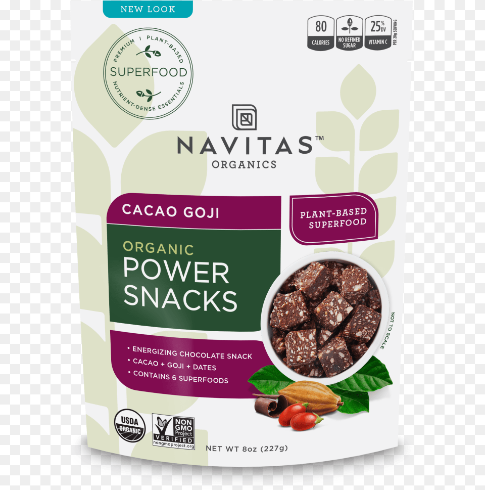 Cacao Goji Power Snack Power Snacks Navitas, Herbal, Herbs, Plant, Advertisement Free Transparent Png
