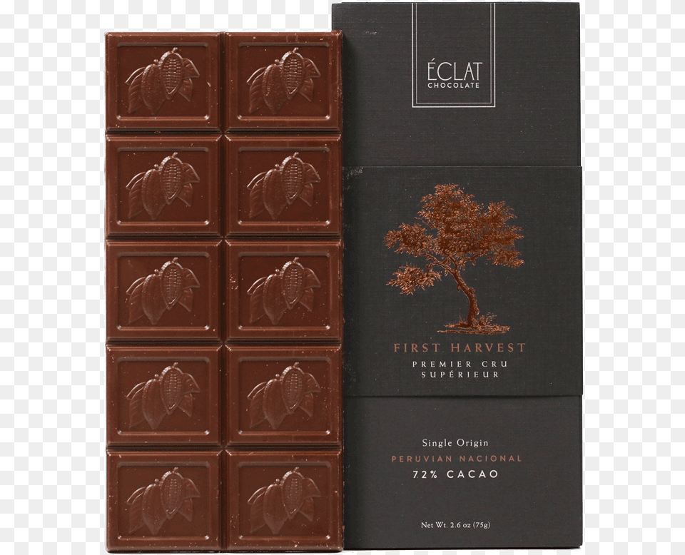 Cacao Peruvian First Harvest Bar 75g Eclat Chocolate 72 Cacao Peruvian First Harvest, Cocoa, Dessert, Food Png