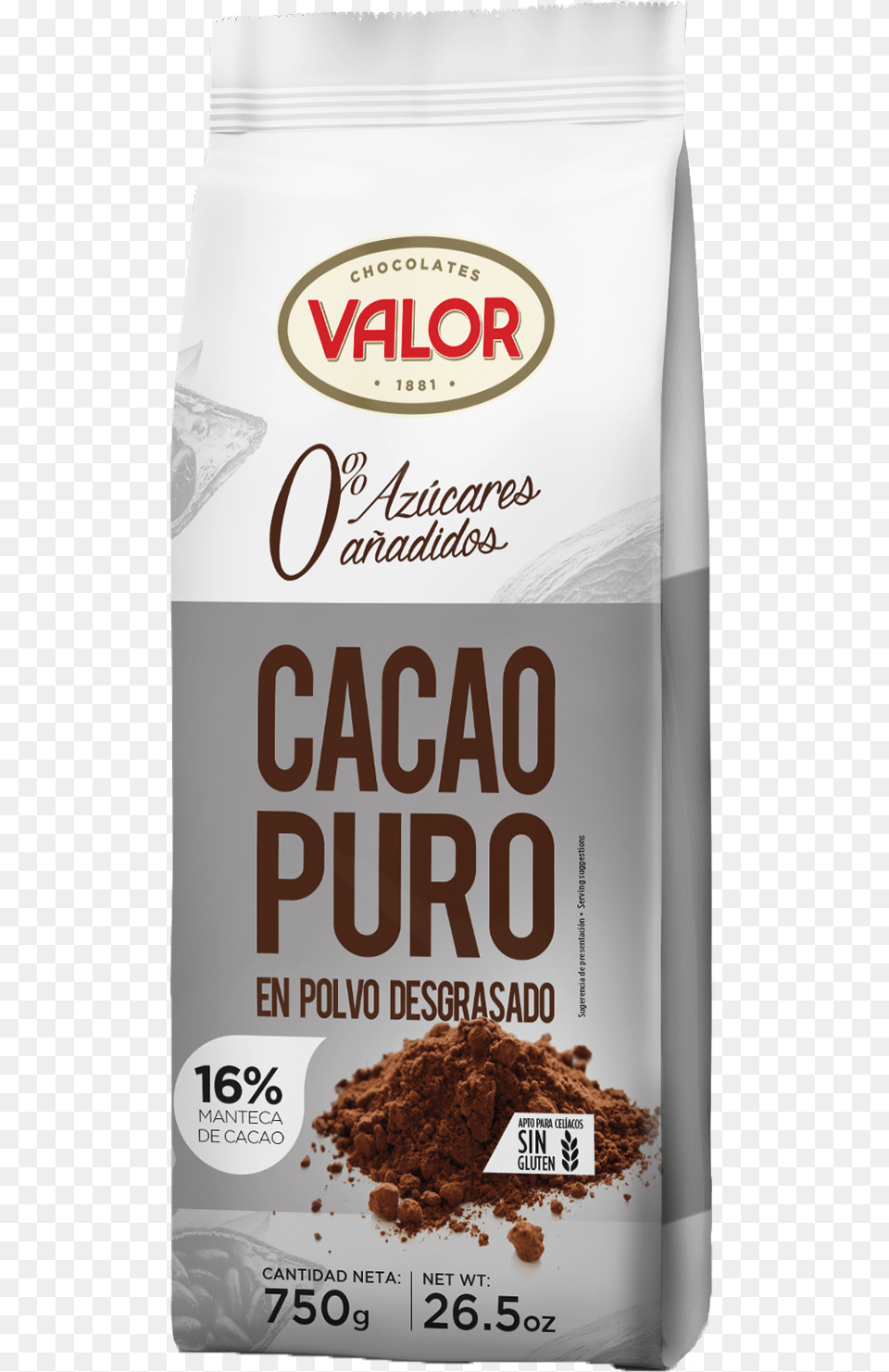 Cacao Puro En Polvo Desgradado 0 Azcares Chocolate Valor Mousse Trufa Sin Azcar, Cocoa, Dessert, Food, Powder Png