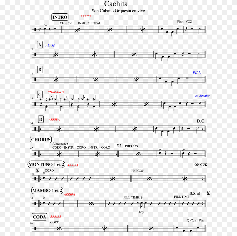 Cachita Sheet Music For Percussion Download In Sheet Music, Nature, Night, Outdoors Free Transparent Png