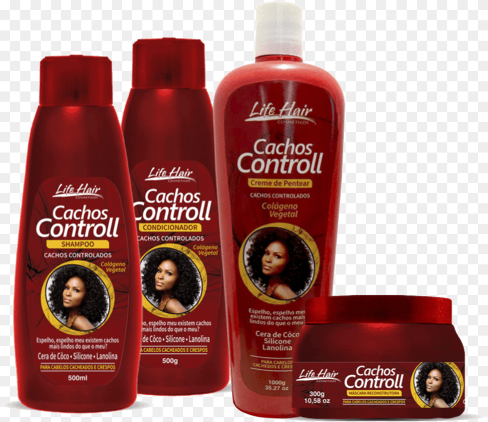 Cachos Cachos Controll Life Hair, Bottle, Shampoo, Lotion, Person Free Png Download