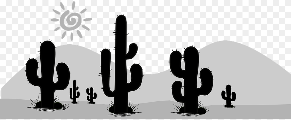 Cactus Clip Art Black White, Plant Free Png