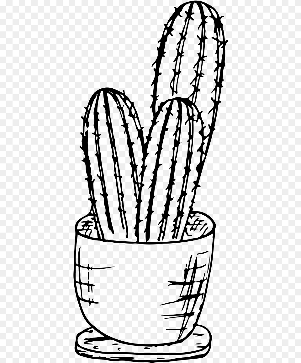 Cactus Clipart, Gray Free Png