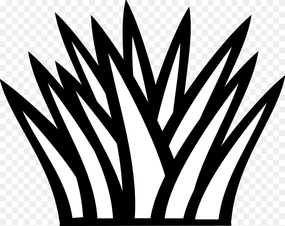 Cactus Clipart Black And Whit Grass Line Art Black And White, Plant, Accessories, Stencil, Leaf Free Png Download