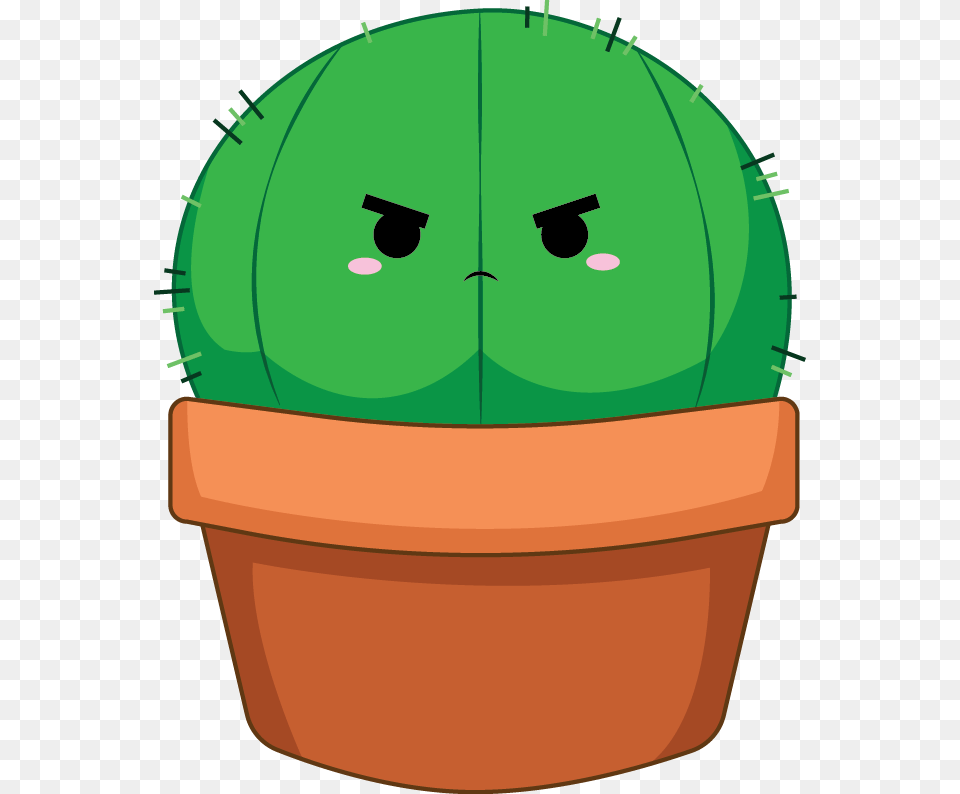 Cactus Clipart Kawaii Angry Cactus Cartoon, Potted Plant, Plant, Tennis Ball, Tennis Free Png Download