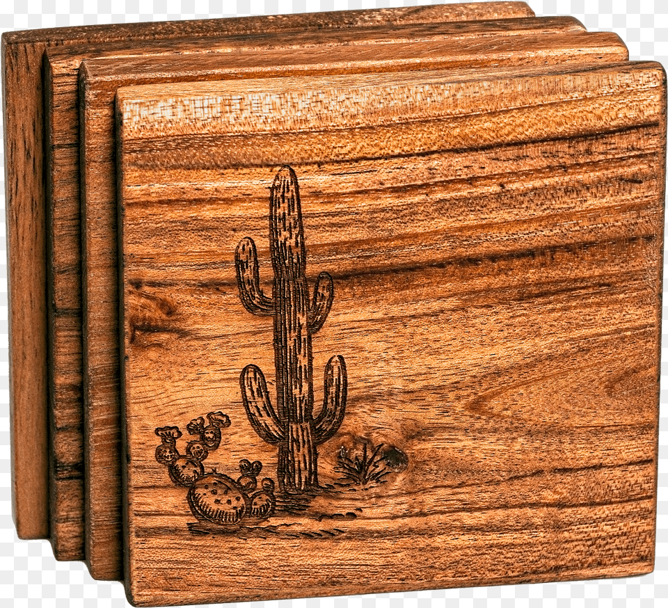 Cactus Coaster Set Solid, Book, Hardwood, Publication, Wood Free Png Download