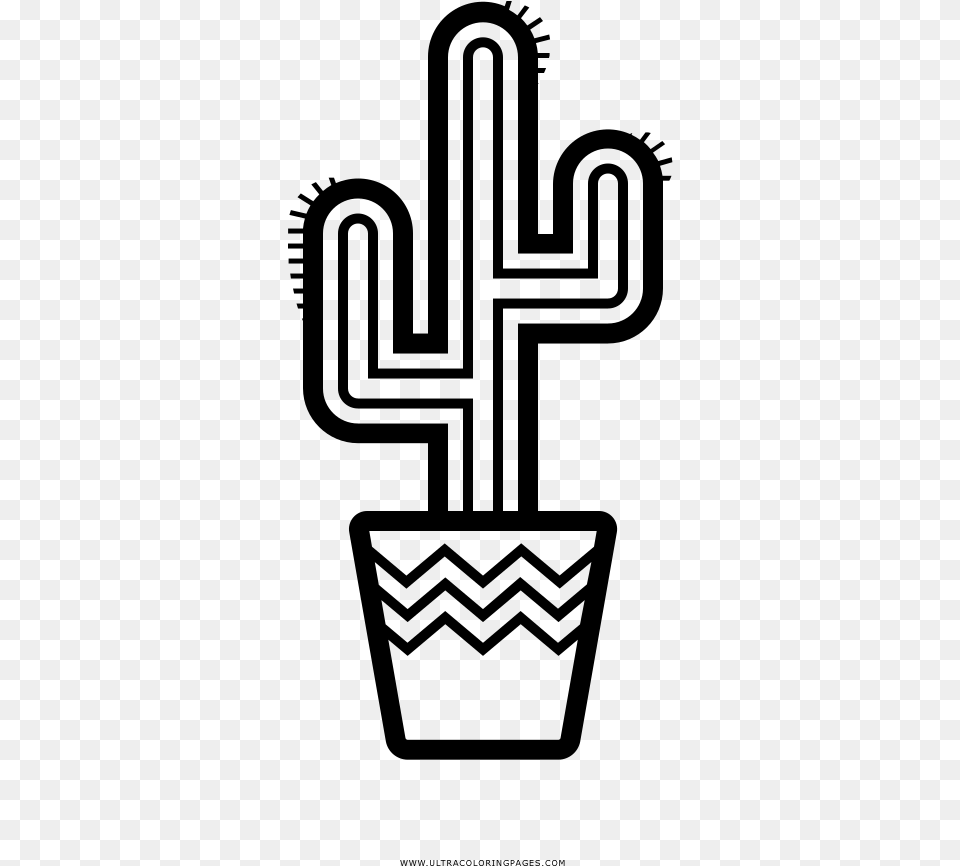 Cactus Coloring, Gray Png