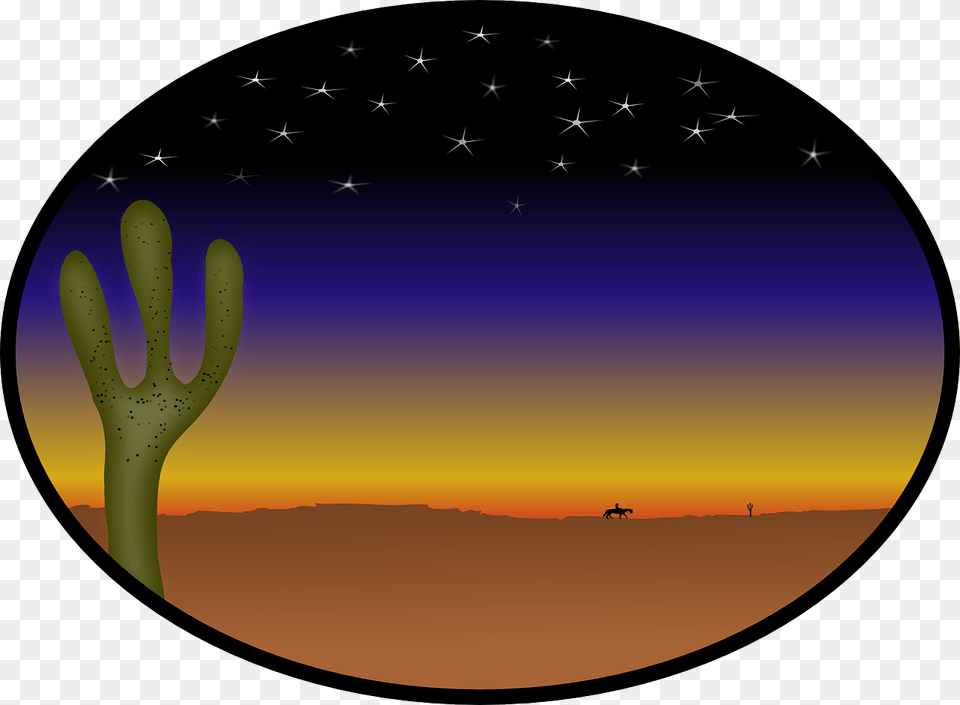 Cactus Country Cowboy Desert Stars Sunset Transparent Country Western Music, Nature, Night, Outdoors, Aircraft Png Image