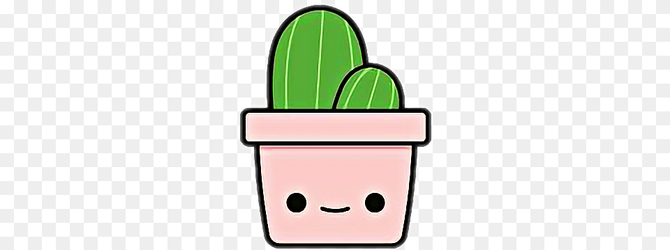 Cactus Cute Kawaii Chibi Aesthetic Tumblr Tumbler Stick Cute Cactus, Planter, Vase, Jar, Plant Free Transparent Png