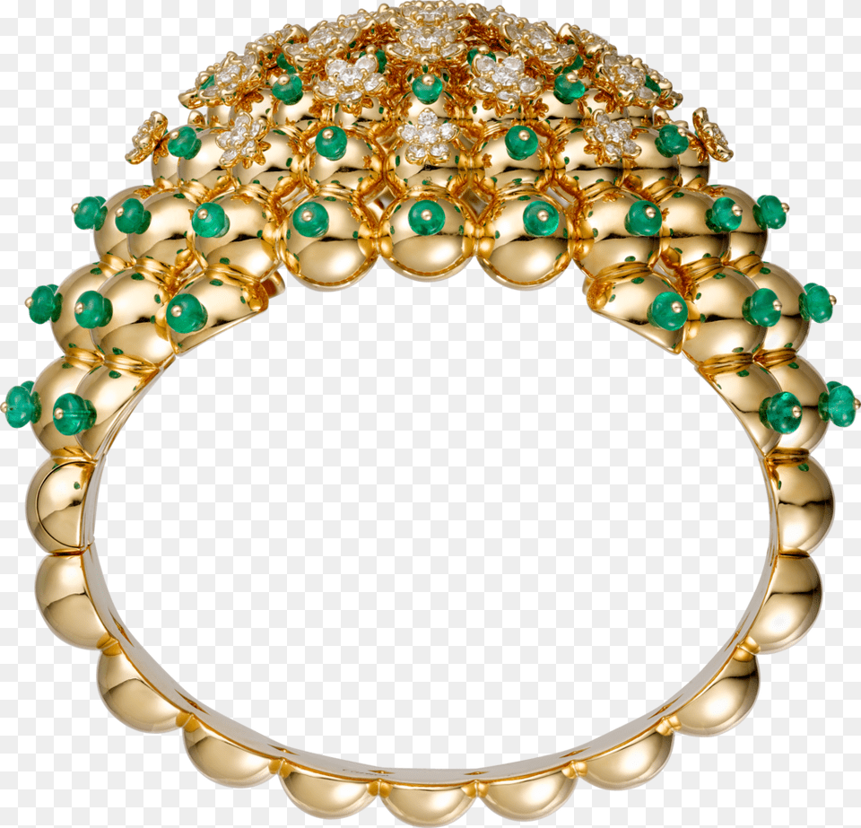 Cactus De Cartier Braceletyellow Gold Emeralds Diamonds, Accessories, Jewelry, Necklace, Gemstone Free Transparent Png