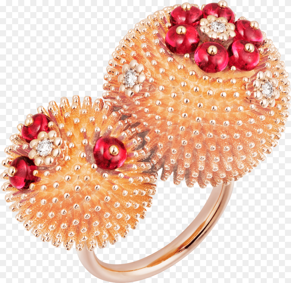 Cactus De Cartier Ringpink Gold Spinels Diamonds Cactus De Cartier Collection, Accessories, Jewelry, Earring, Ring Png