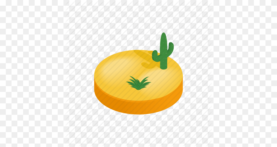 Cactus Desert Dune Isometric Landscape Nature Sand Icon, Food, Fruit, Plant, Produce Free Png Download