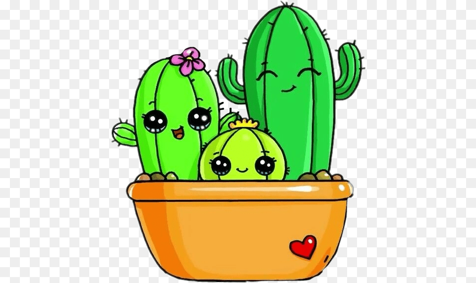 Cactus Familylove Cute Freetoedit, Plant, Potted Plant Png Image