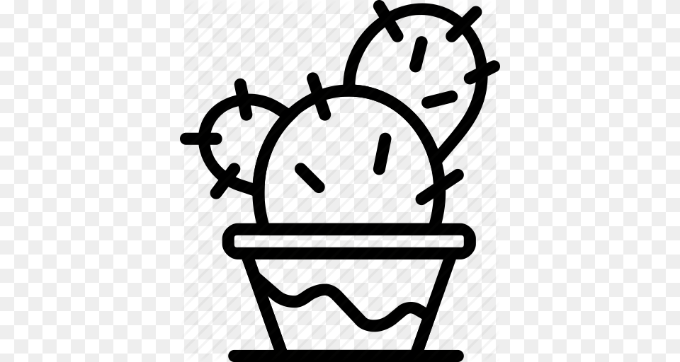 Cactus Flower Garden Plant Soil Icon Png Image