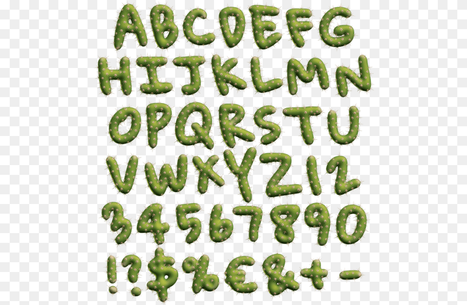 Cactus Font, Plant, Pattern, Green, Text Free Png