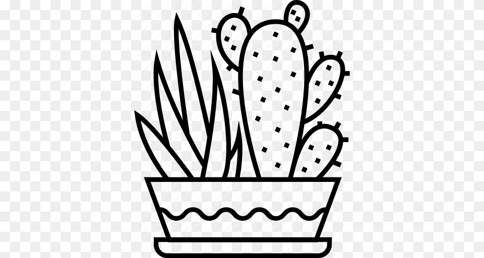 Cactus Gardening Plant Pot Icon, Accessories, Jewelry, Cutlery, Crown Free Transparent Png