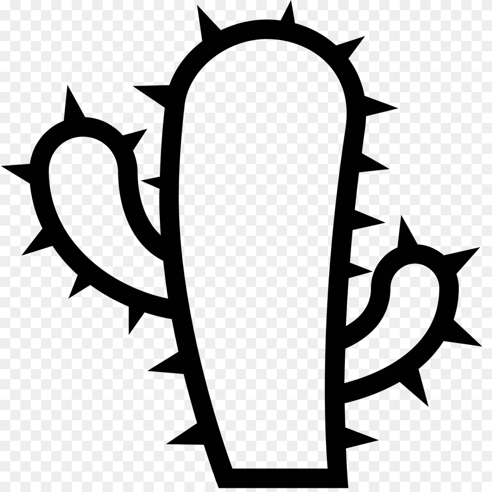 Cactus Icon, Gray Png