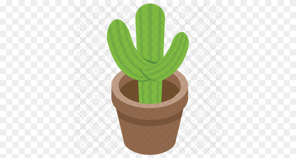 Cactus Icon Of Isometric Style Cactus In A Pot, Plant, Tape Free Png Download