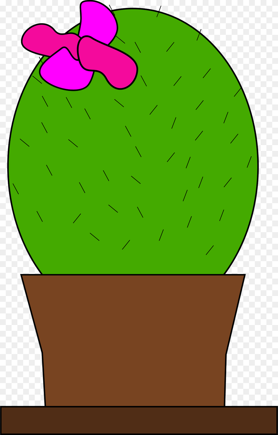 Cactus In A Brown Pot Clipart, Green, Clothing, Hat, Flower Free Png Download