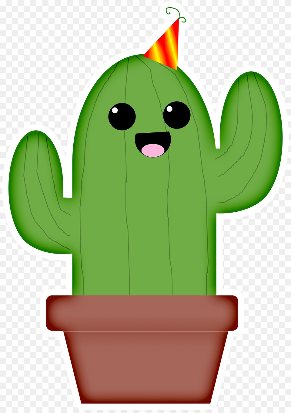 Cactus In Birthday Hat Clipart, Plant, Nature, Outdoors, Snow Free Transparent Png