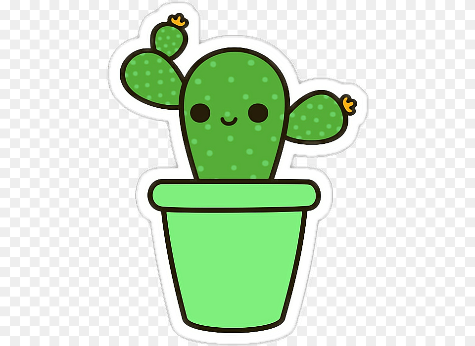 Cactus Kawaii Cute, Green Free Png