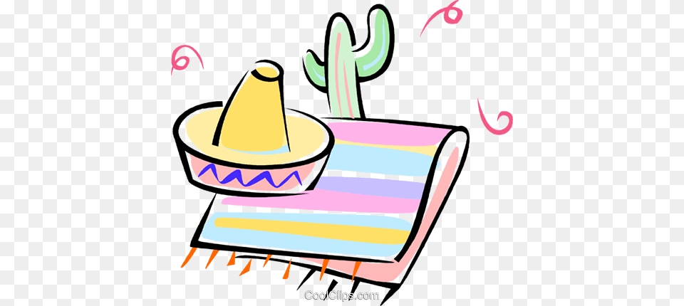 Cactus Mexican Sombrero Blanket Royalty Vector Clip Art, Clothing, Hat, Device, Grass Free Transparent Png
