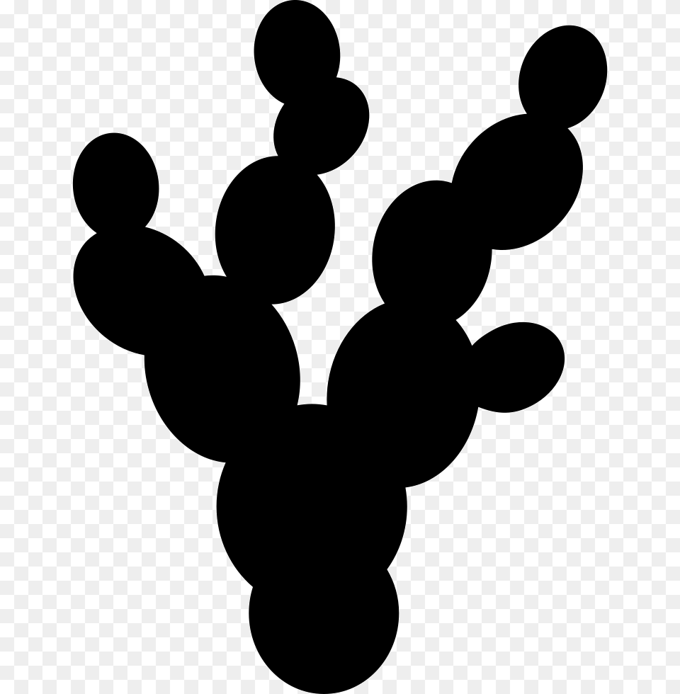 Cactus Nopal Icon Silhouette, Stencil, Smoke Pipe Free Png Download