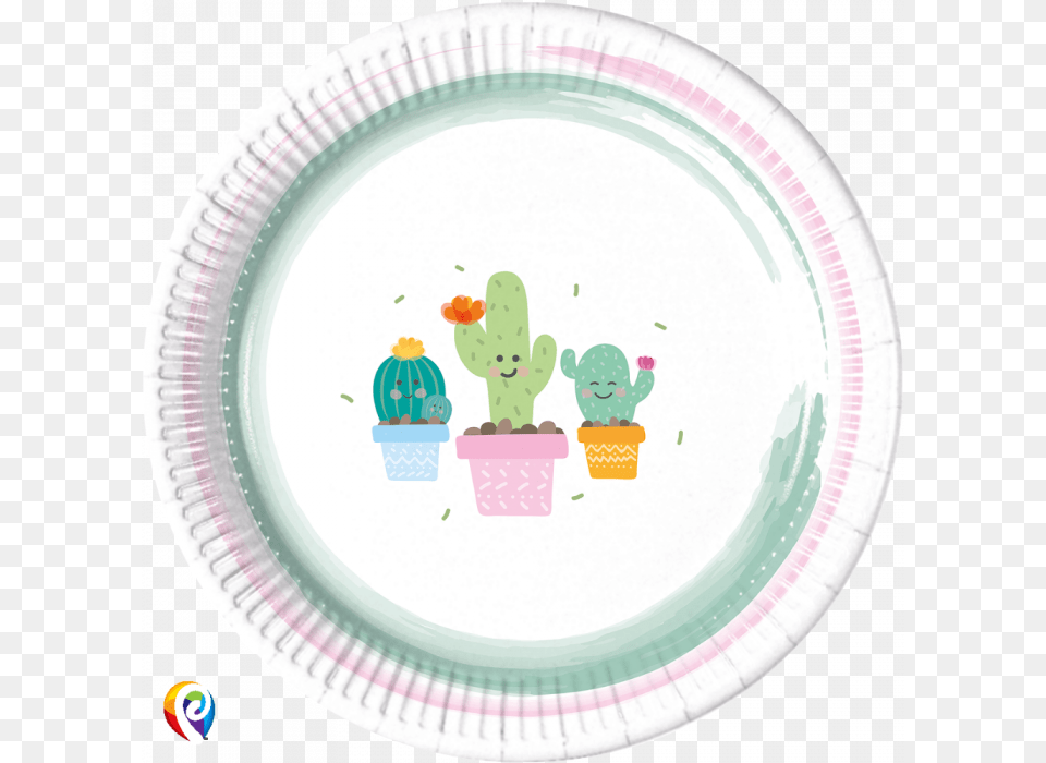 Cactus Paper Plates, Cream, Dessert, Food, Ice Cream Free Png Download