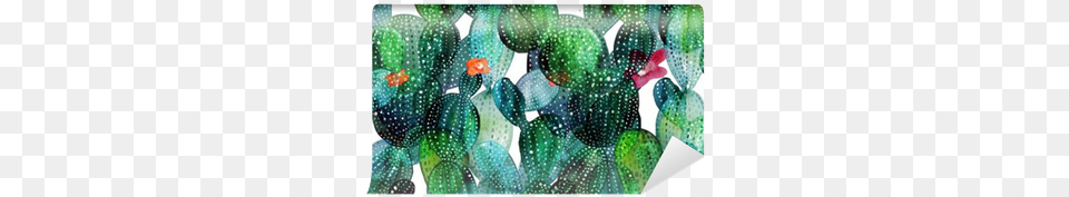 Cactus Pattern In Watercolor Style Vinyl Wall Mural Watercolor Painting, Accessories, Art, Collage Png