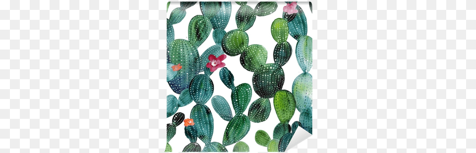 Cactus Pattern In Watercolor Style Wall Mural Pixers Watercolor Repeating Cactus Pattern, Plant Png