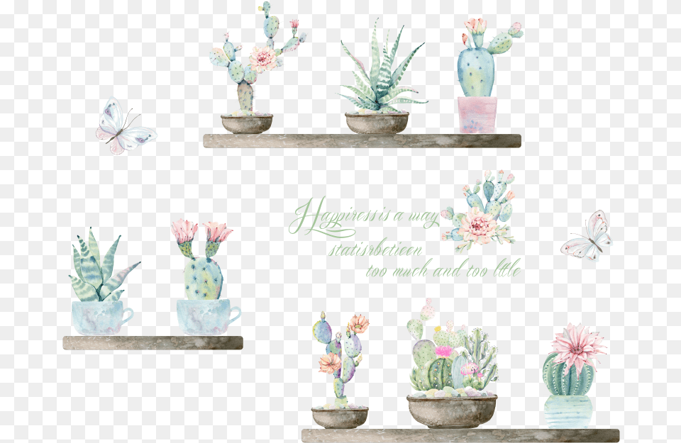 Cactus Quotes, Plant, Pottery, Jar, Flower Free Transparent Png