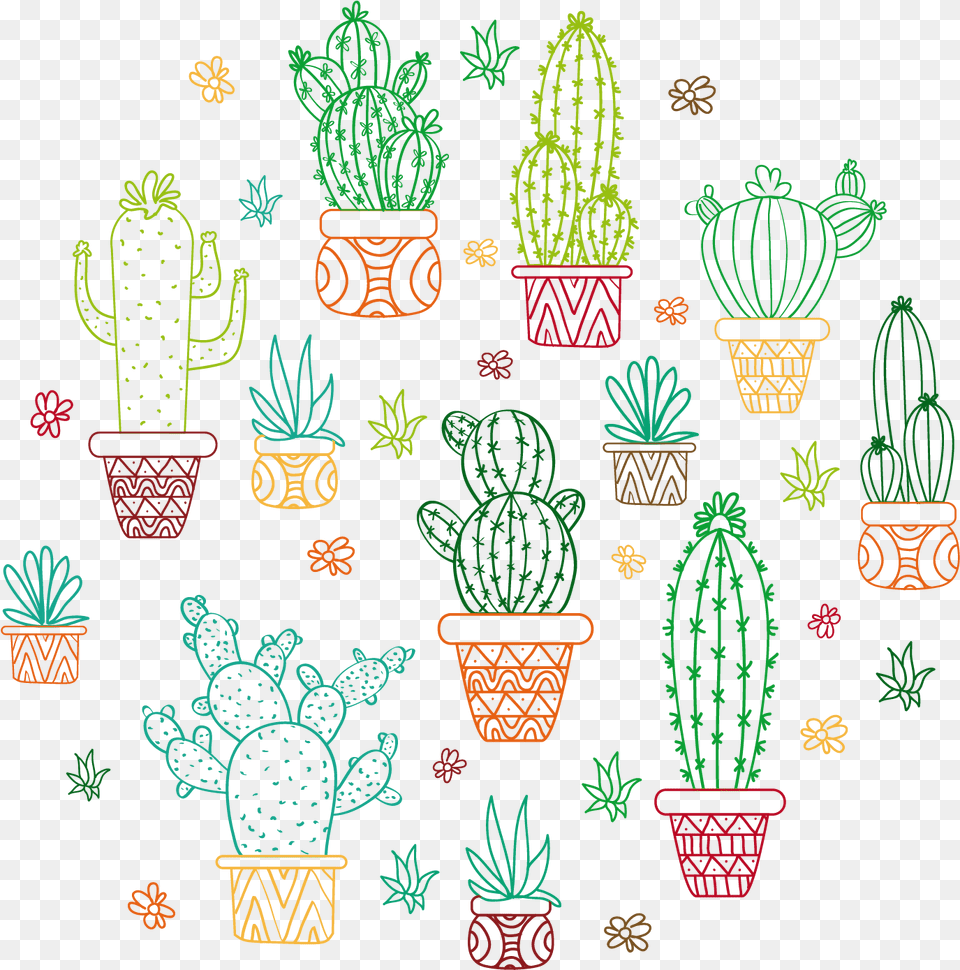 Cactus Remixit Sccacti Cacti Doodle Cactus, Plant, Pattern Png Image