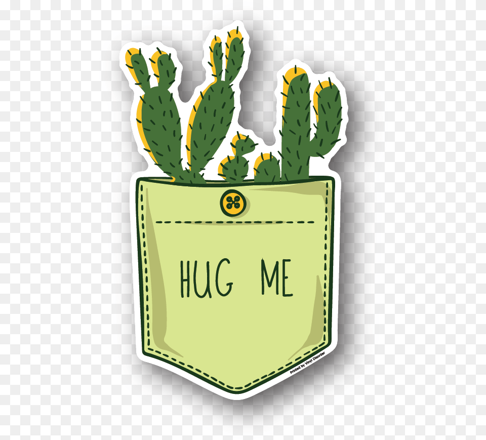 Cactus Sticker Hugs Sticker Cute Folder Stickers Illustration, Vase, Pottery, Potted Plant, Planter Free Transparent Png