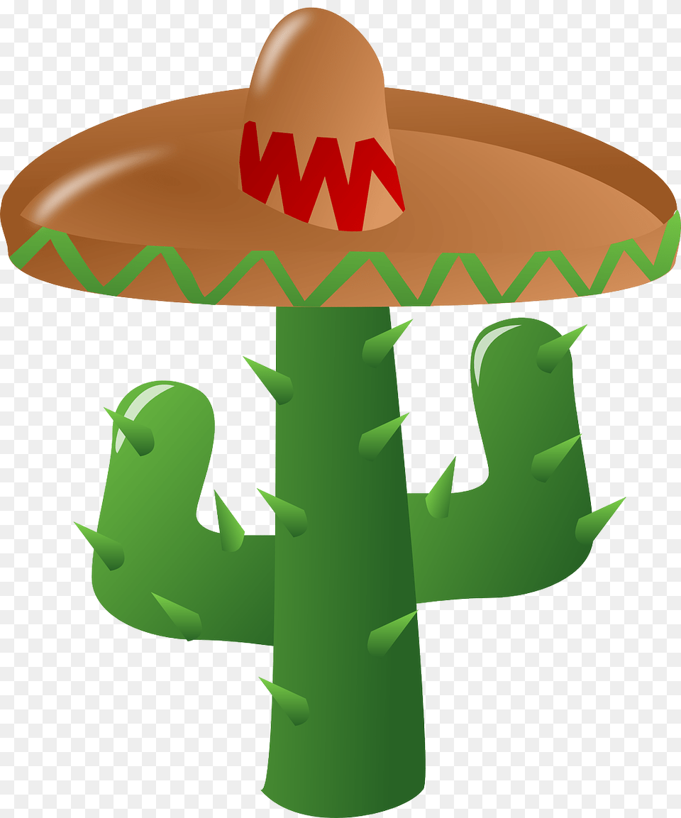 Cactus Wearing A Sombrero Clip Art At Clker Cinco De Mayo, Clothing, Hat Png