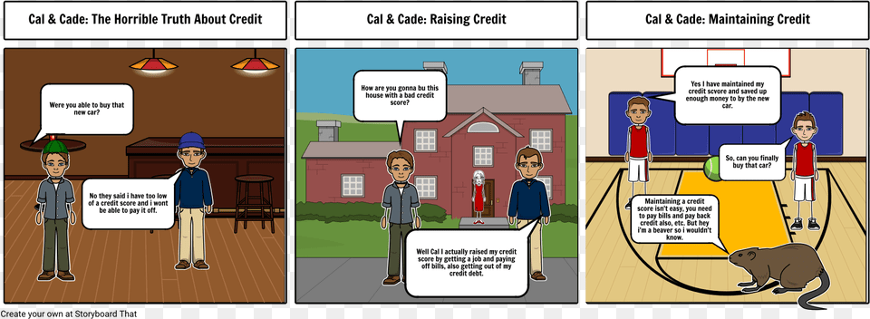Cade Amp Cal Learning About Credit Cartoon, Book, Comics, Publication, Person Free Png