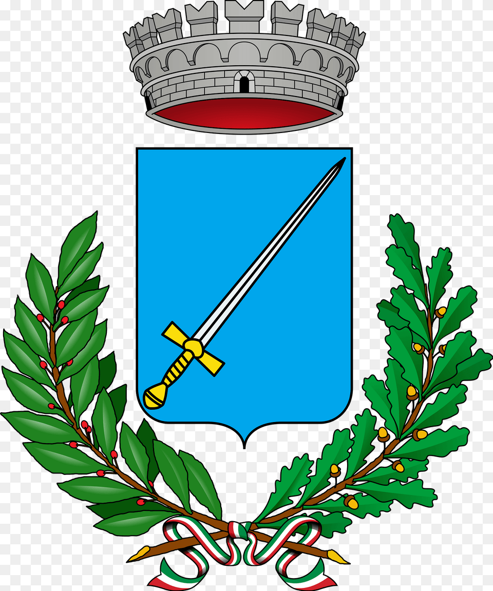 Cadegliano Viconago Stemma Clipart, Emblem, Symbol, Sword, Weapon Png Image