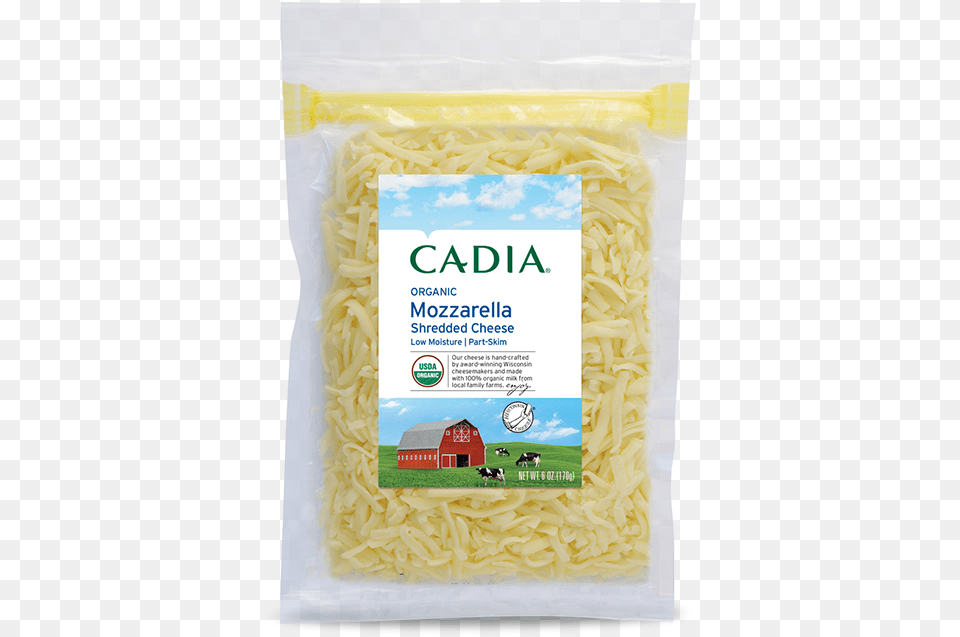Cadia Organic Shredded Mozzarella, Food, Noodle, Mammal, Livestock Free Png