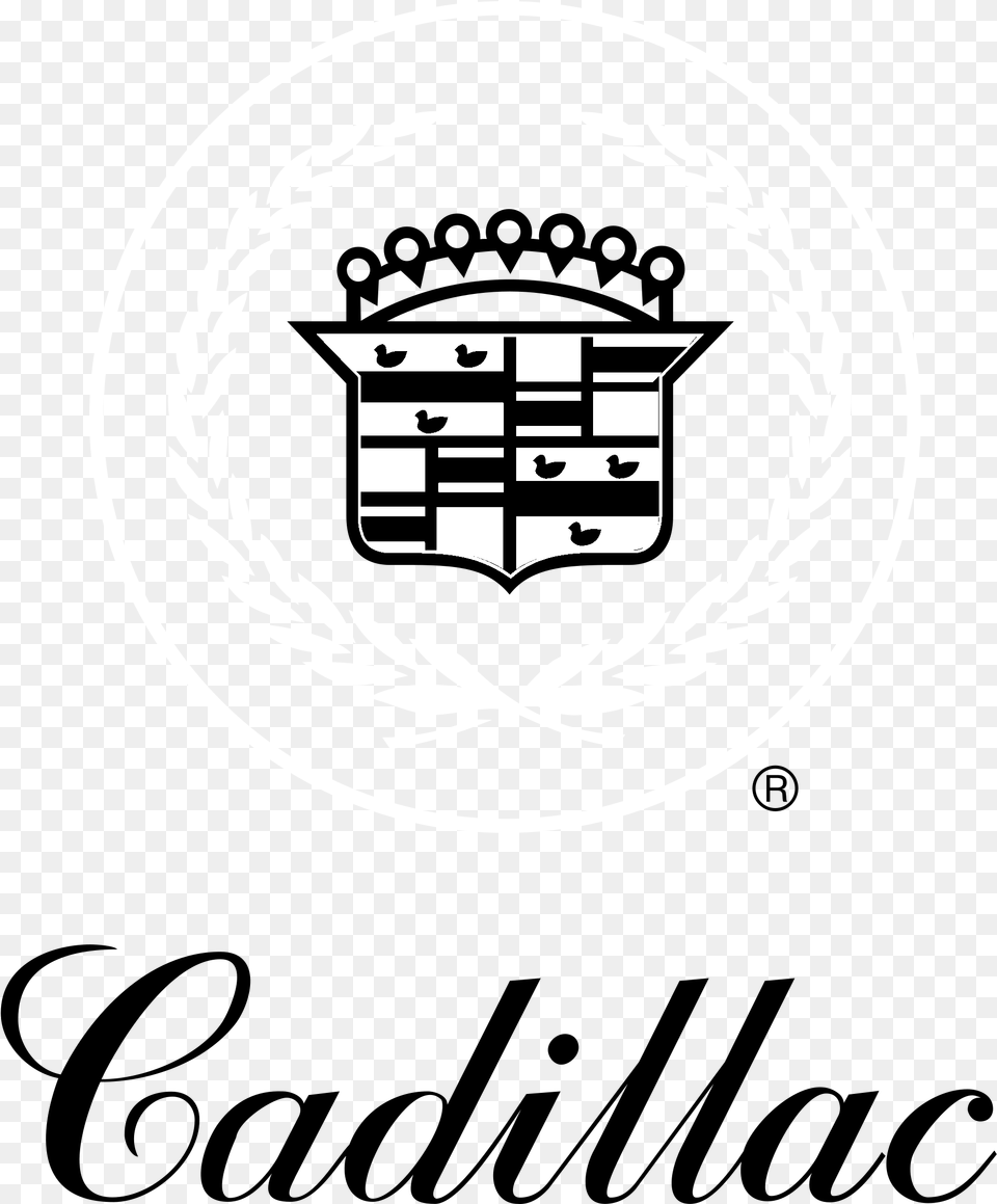 Cadillac Logo Black And White Cadillac Sticker R111 2 Inch, Emblem, Symbol Png