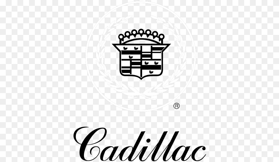 Cadillac Logo Transparent Images Black And White Cadillac Logo, Emblem, Symbol, Smoke Pipe Free Png Download
