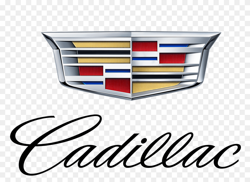 Cadillac Logo With Text, Emblem, Symbol Png Image