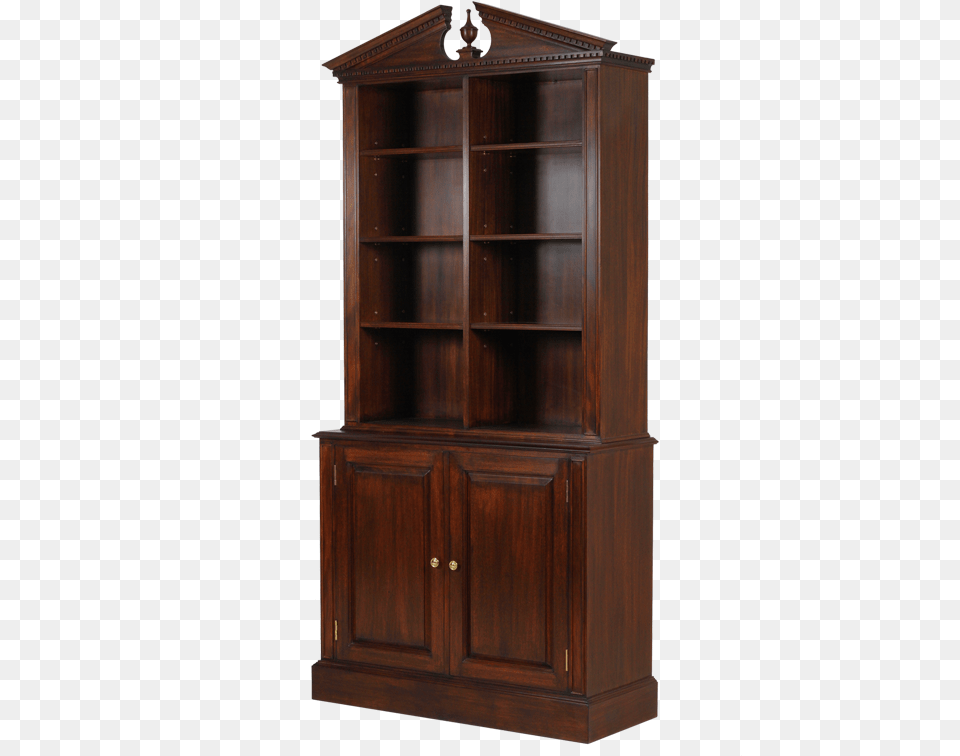 Cadogan Square Bookcase With Pediment Amp Fielded Doors Door, Closet, Cupboard, Furniture, Wood Png