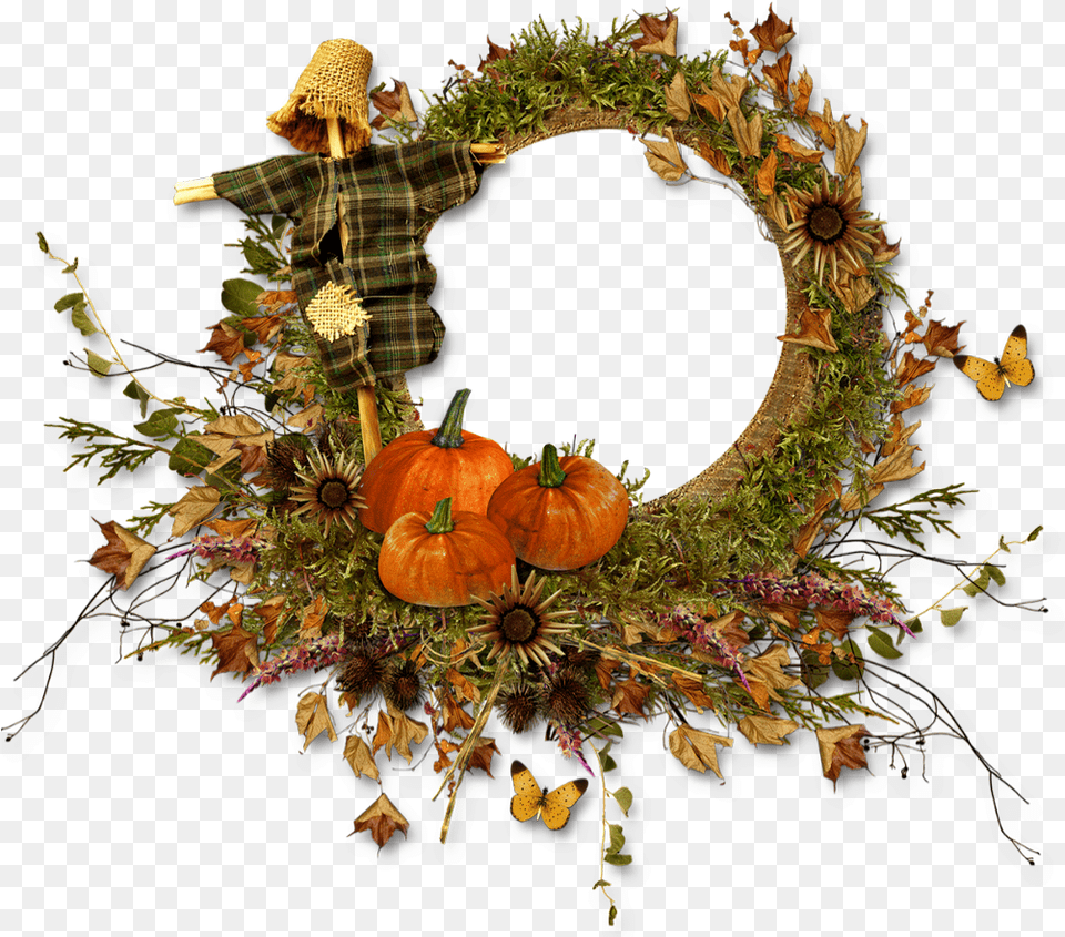 Cadre Automne Autumn Frame Fall Marco Wreath, Plant, Adult, Female, Woman Free Transparent Png
