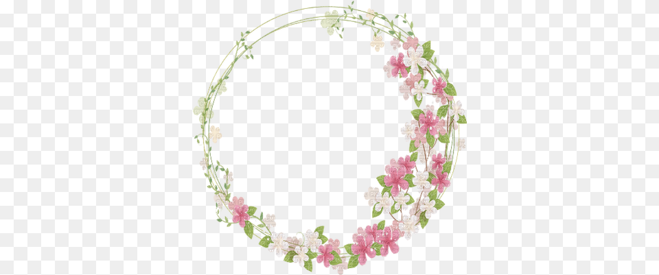 Cadre Cercle Pink Fleur Frame Flowers Floral Frame Background, Accessories, Flower, Flower Arrangement, Plant Free Png Download