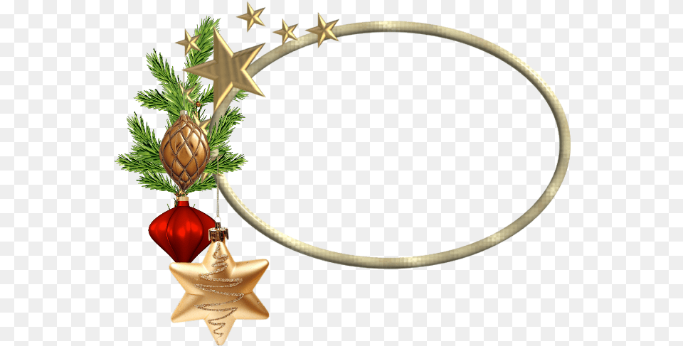 Cadre Christmas Oval Frame, Accessories, Plant, Tree, Star Symbol Free Png Download