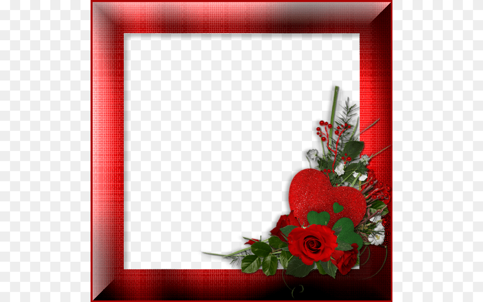 Cadre Coeur Rouge Crea Emy Picture Frame, Flower, Flower Arrangement, Flower Bouquet, Plant Free Png